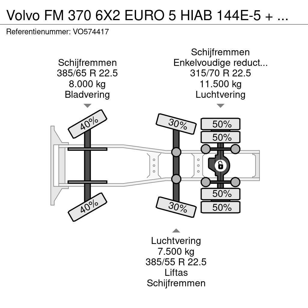 Volvo FM 370 6X2 EURO 5 HIAB 144E-5 + REMOTE Tractor Units