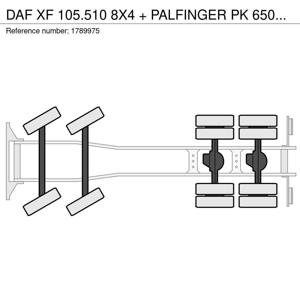 DAF XF 105.510 8X4 + PALFINGER PK 65002-SH E POWER LIN Crane trucks