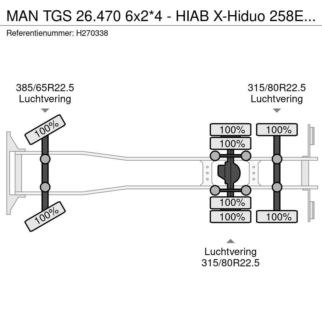 MAN TGS 26.470 6x2*4 - HIAB X-Hiduo 258E-7 Crane/Grua/ All terrain cranes