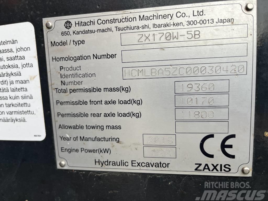Hitachi ZX170W-5 2P Wheeled excavators