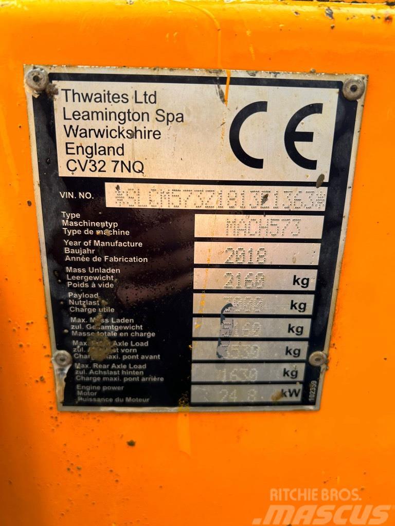 Thwaites 3 Tonne Swivel Skip Dumper MACH573 ton Site dumpers