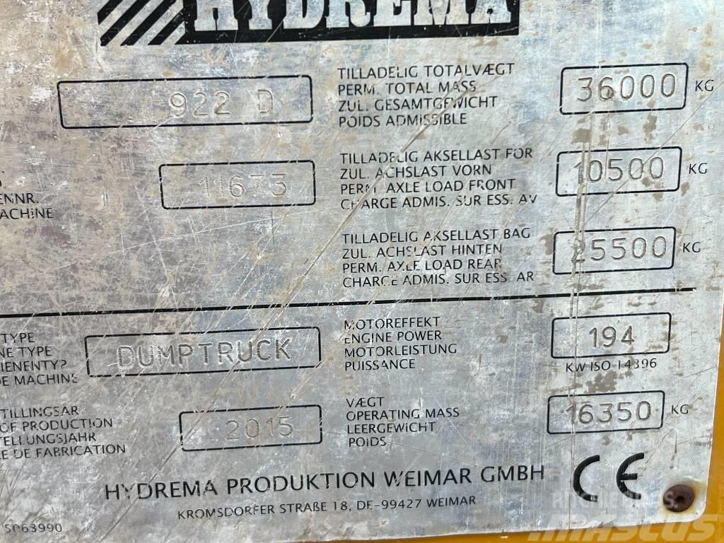 Hydrema 922 D Articulated Dump Trucks (ADTs)