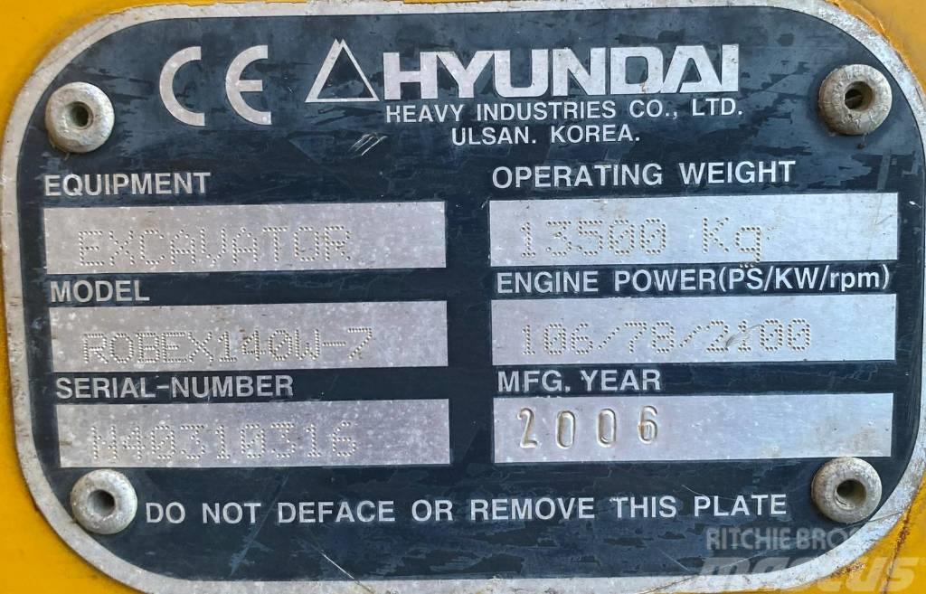 Hyundai Robex 140 W7 Wheeled excavators
