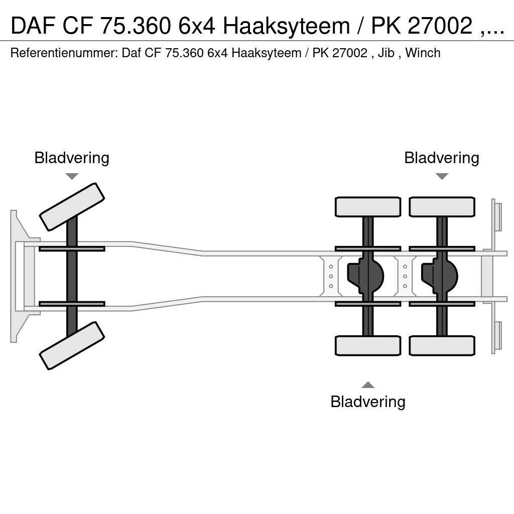 DAF CF 75.360 6x4 Haaksyteem / PK 27002 , Jib , Winch Hook lift trucks