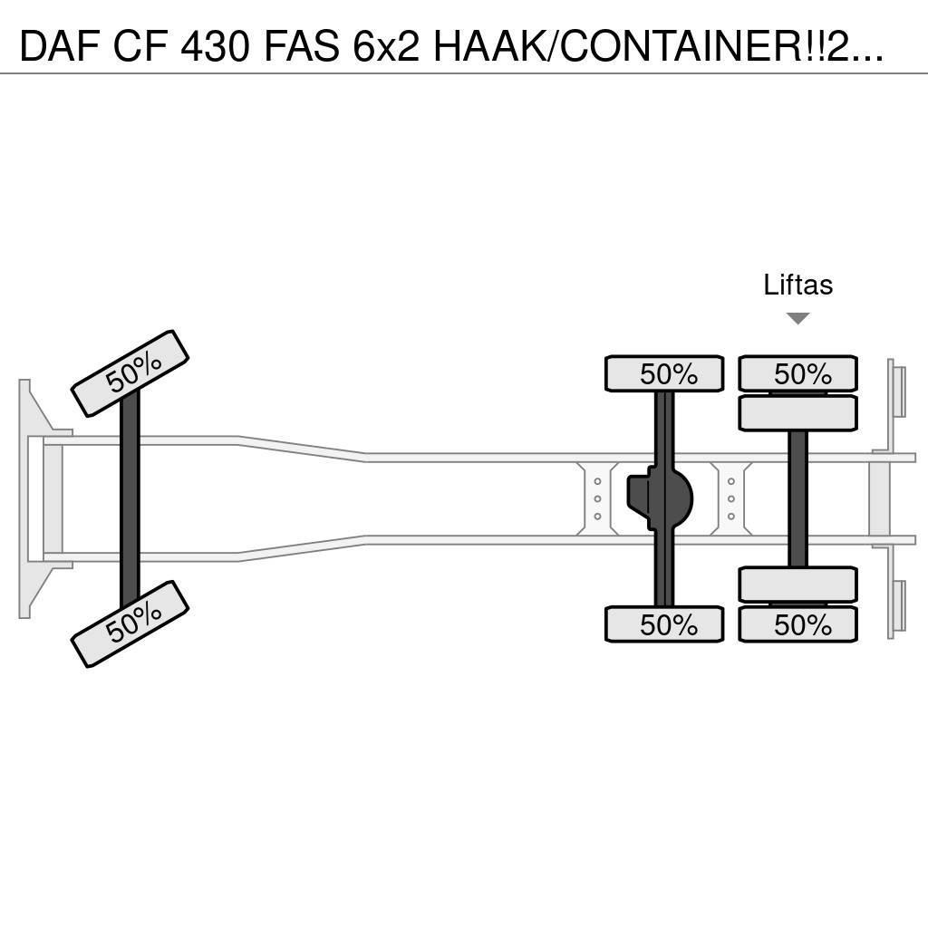 DAF CF 430 FAS 6x2 HAAK/CONTAINER!!2019!!82dkm!! Hook lift trucks