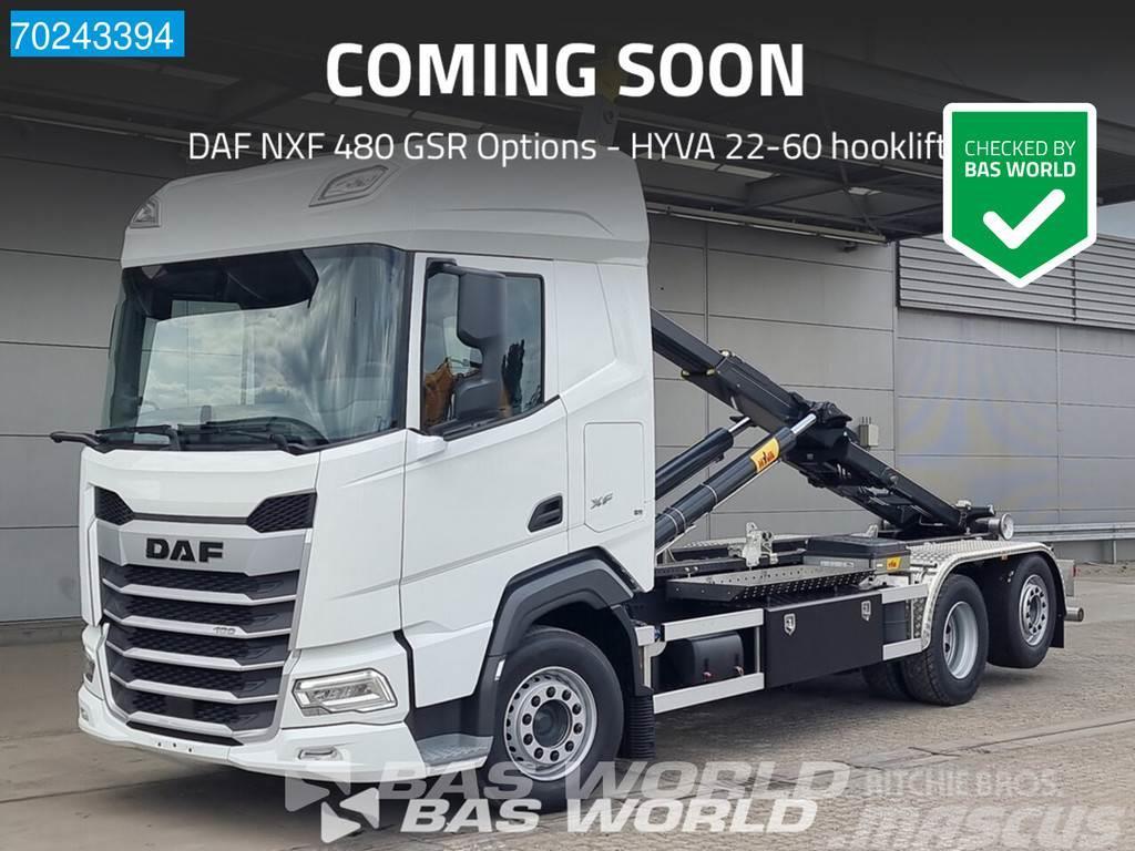 DAF XF 480 6X2 NEW HYVA 22-60 ACC GSR Options Lift-Len Hook lift trucks