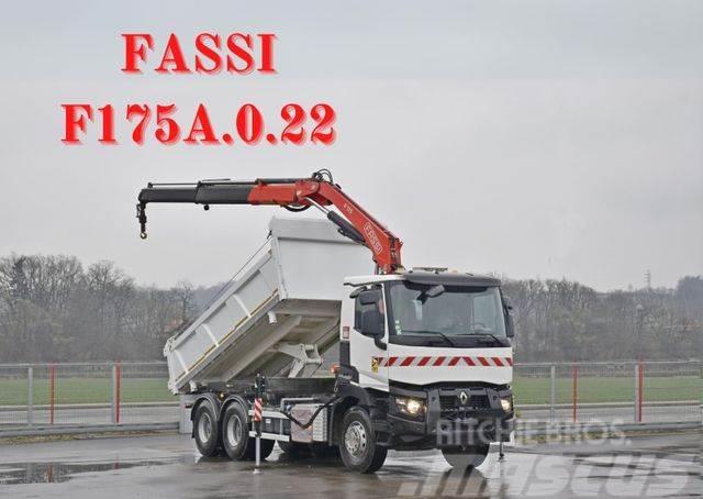 Renault C380 *KIPPER 5,10 m* FASSI F175A.0.22+FUNK /6x4 Crane trucks