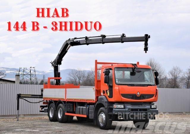 Renault Kerax 370 DXI*HIAB 144 B-3 HIDUO /FUNK *6x4 Crane trucks