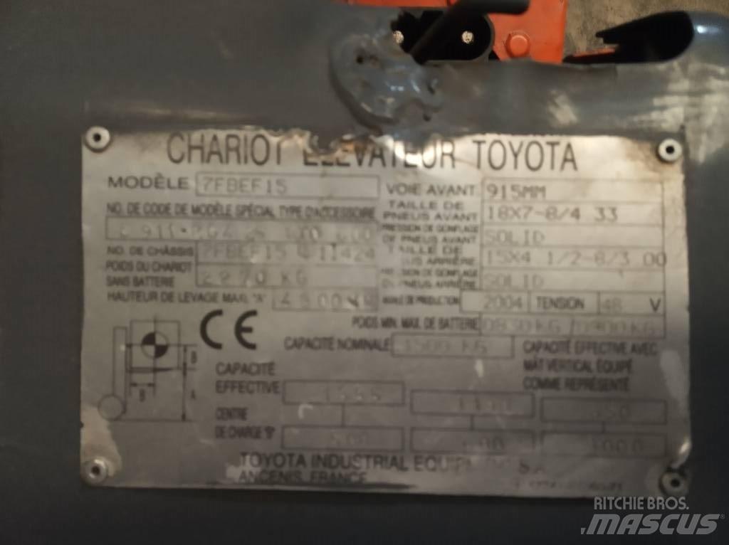 Toyota 7FBEF15 Electric forklift trucks