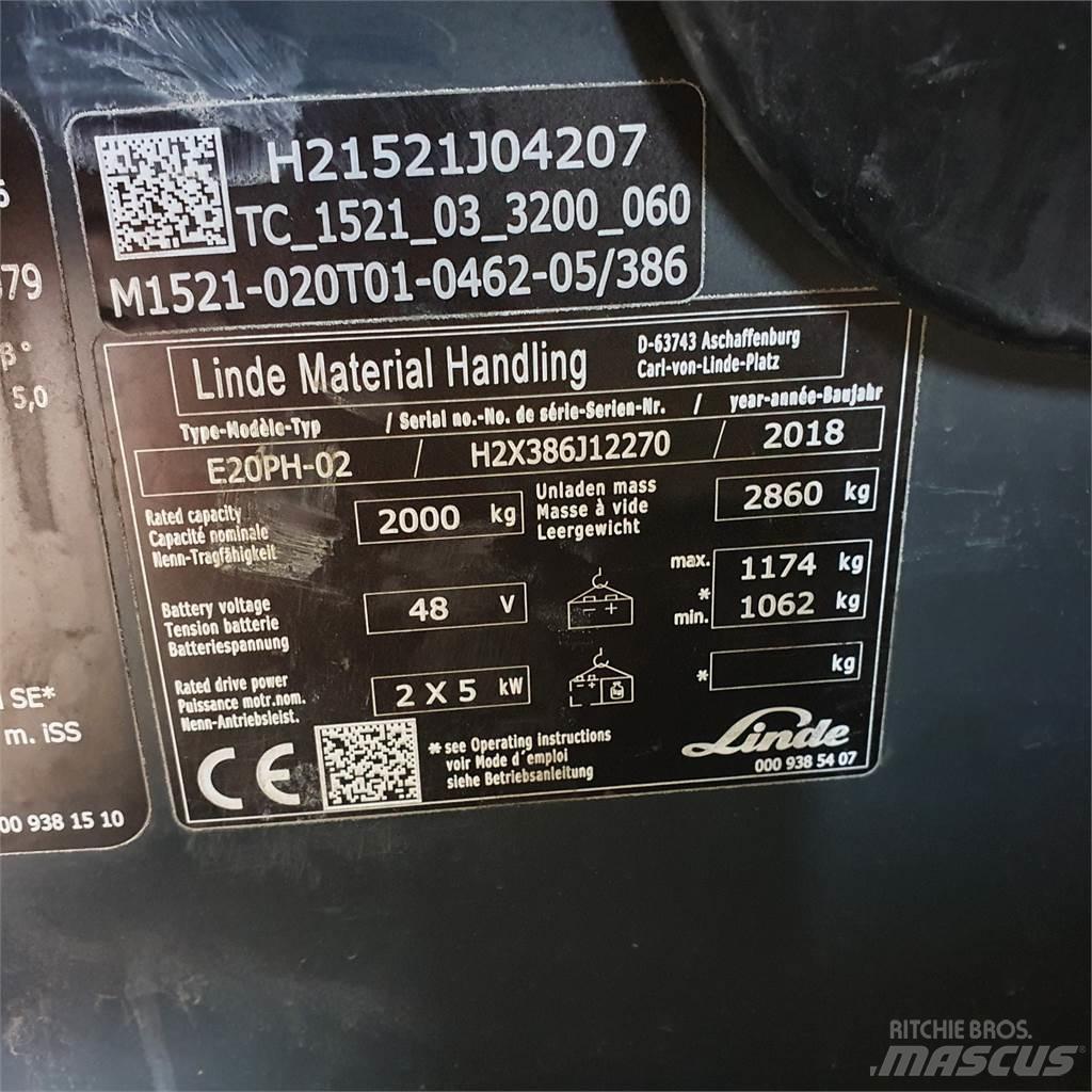 Linde E20PH Electric forklift trucks