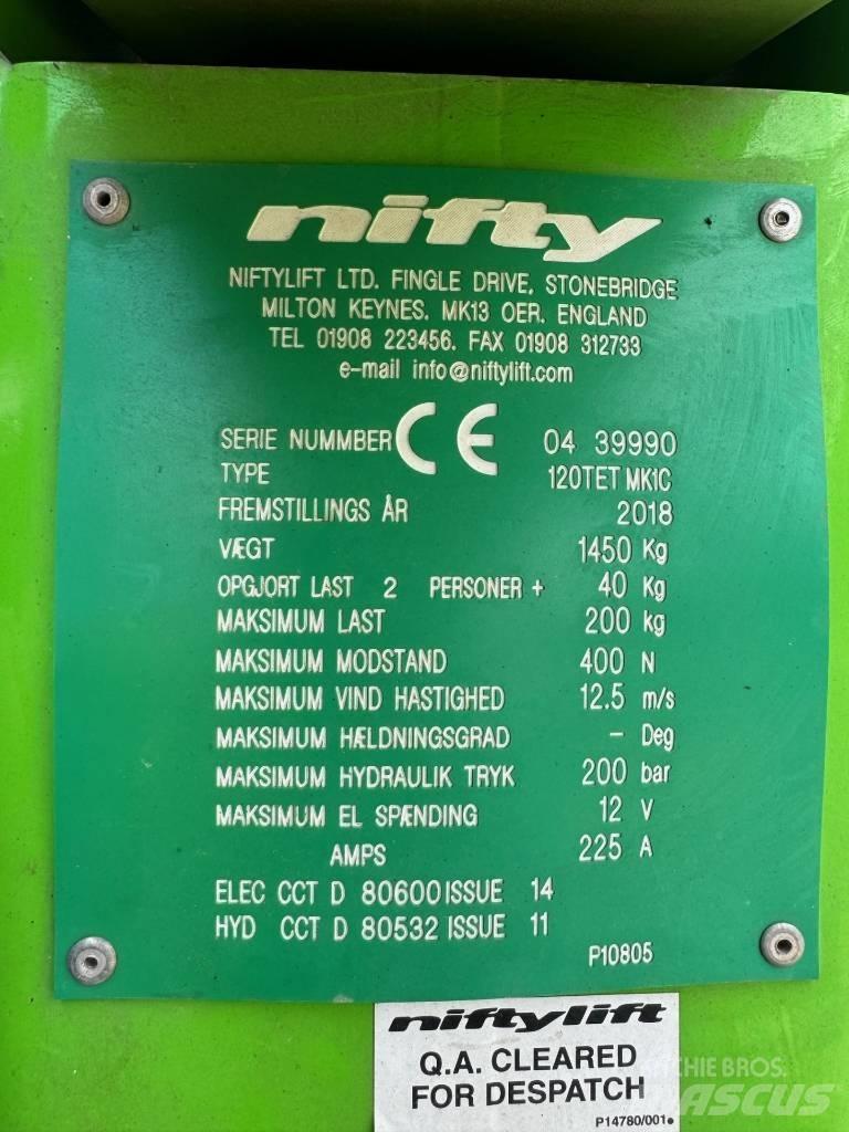 Niftylift 120 T Trailer mounted platforms