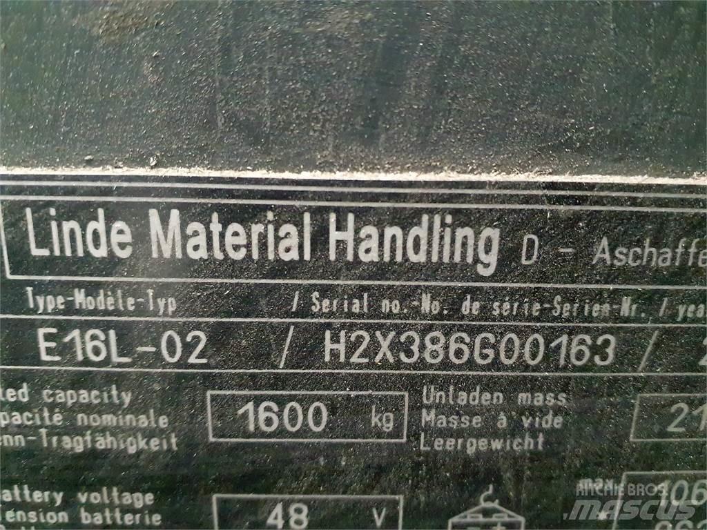 Linde E16L Electric forklift trucks