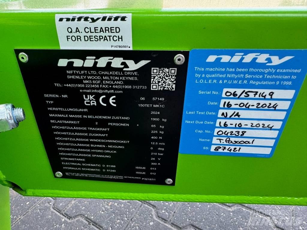 Niftylift 150 TET Trailer mounted platforms