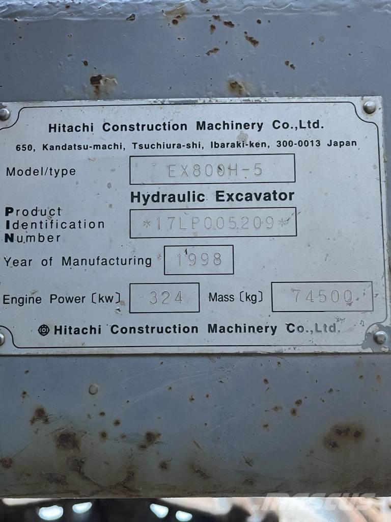 Hitachi EX 800 H-5 Crawler excavators