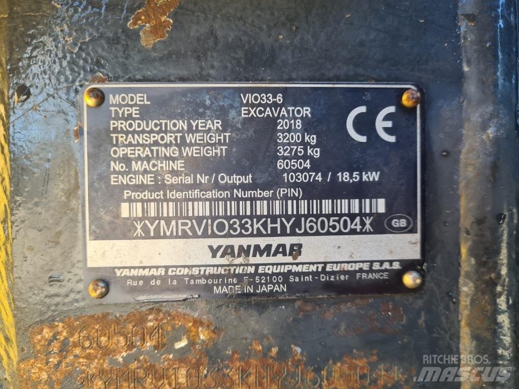 Yanmar VIO33-6 Mini excavators < 7t (Mini diggers)