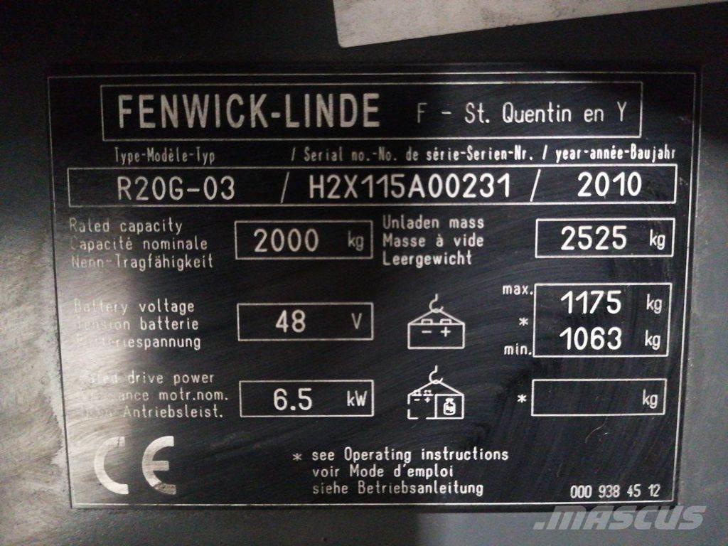 Linde R20G-03 Reach truck