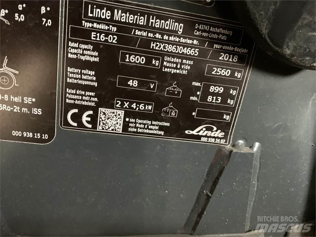 Linde E16 Electric forklift trucks