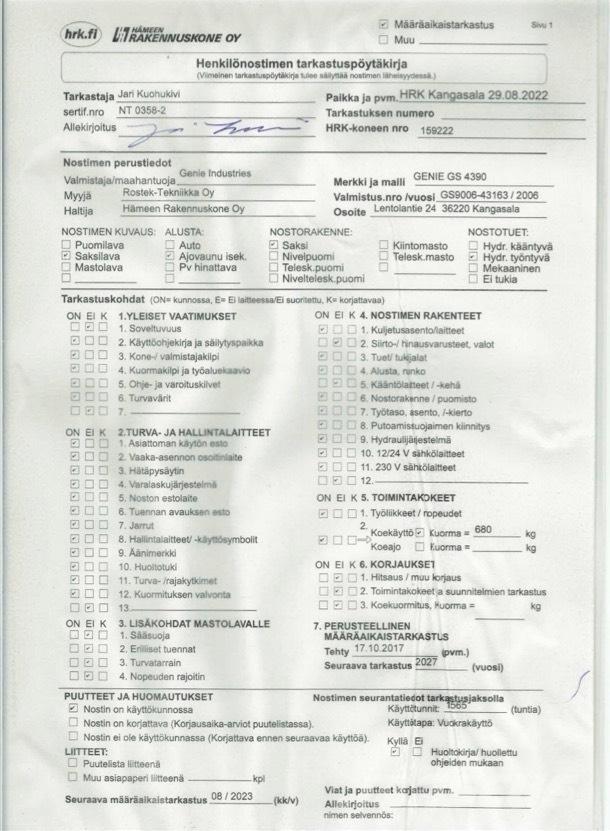 Genie GS 4390 Scissor lifts