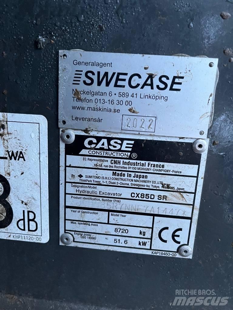 CASE CX 85 D SR Mini excavators  7t - 12t