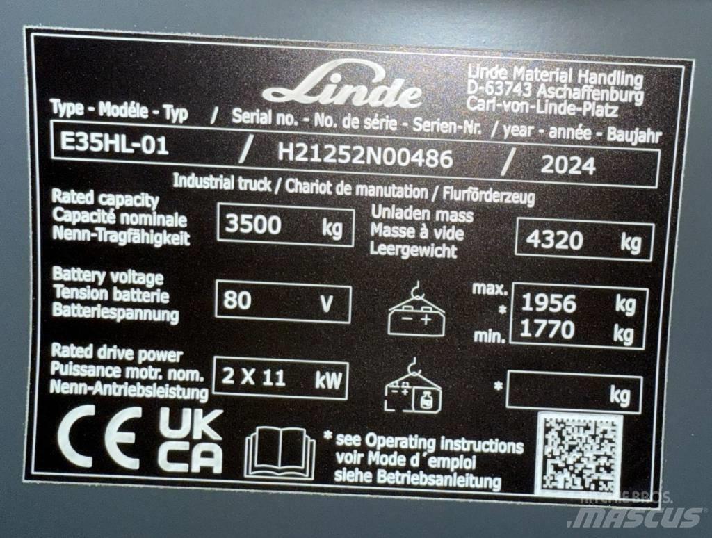 Linde E35HL/1252-01 Electric forklift trucks