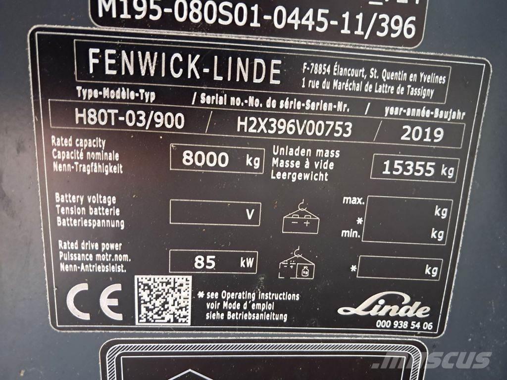 Linde H80T/03-900 LPG trucks