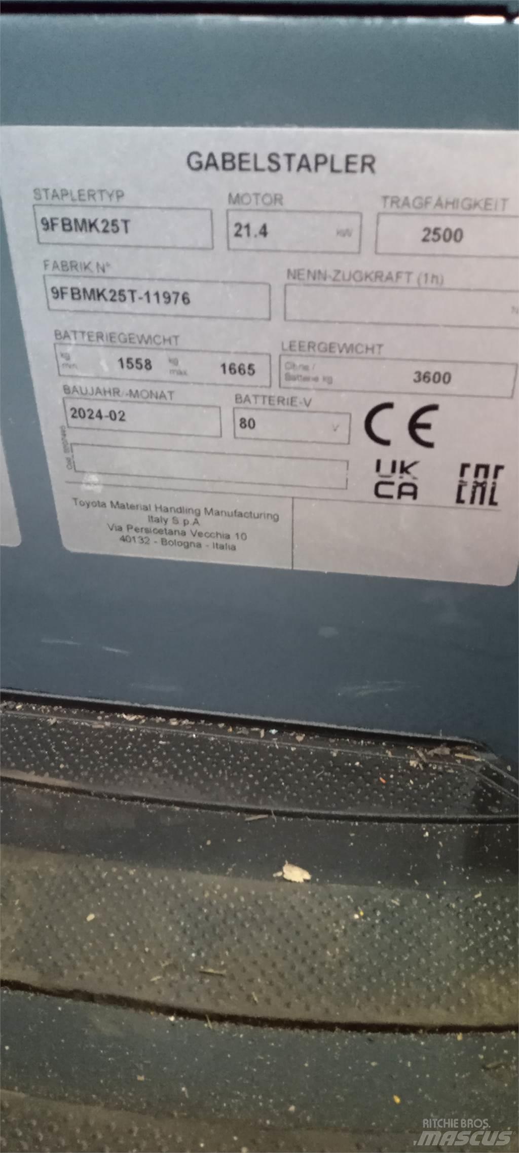 Toyota 9FBMK25T Electric forklift trucks
