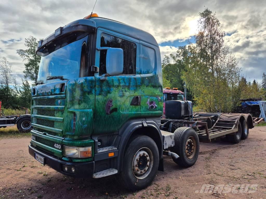 Scania R 124 Forest machine transport trucks