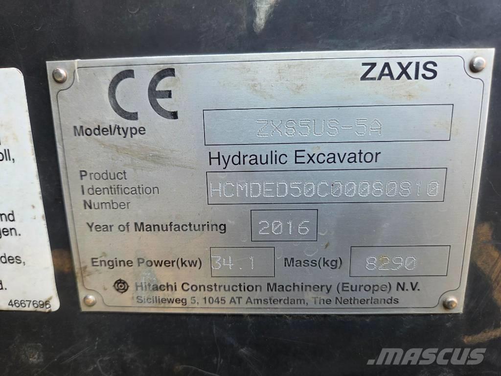 Hitachi ZX 85 US-5 A Mini excavators  7t - 12t