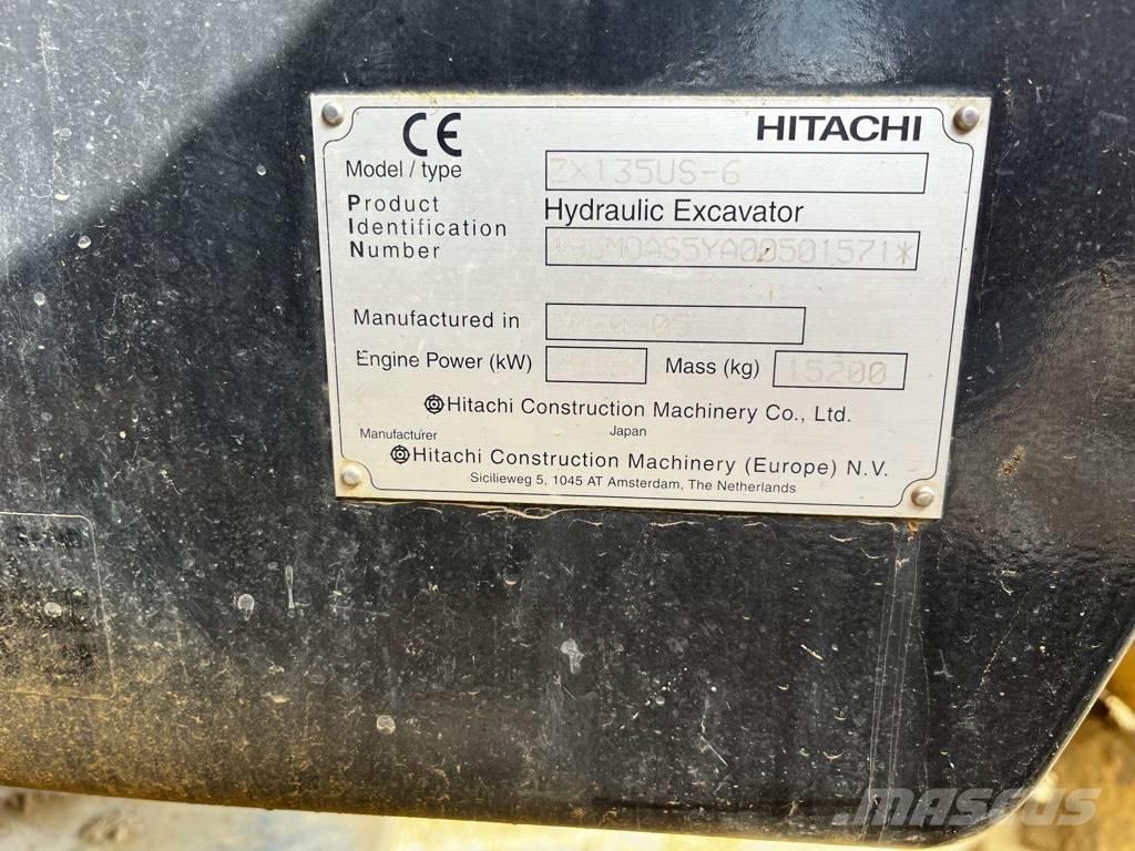 Hitachi ZX135US-6-2P Crawler excavators