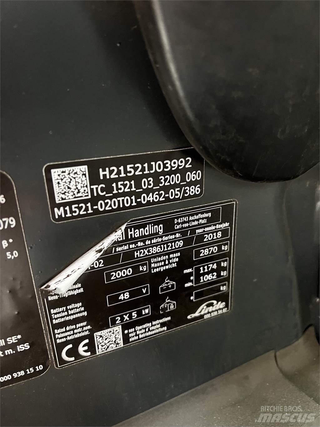 Linde E20PH Electric forklift trucks
