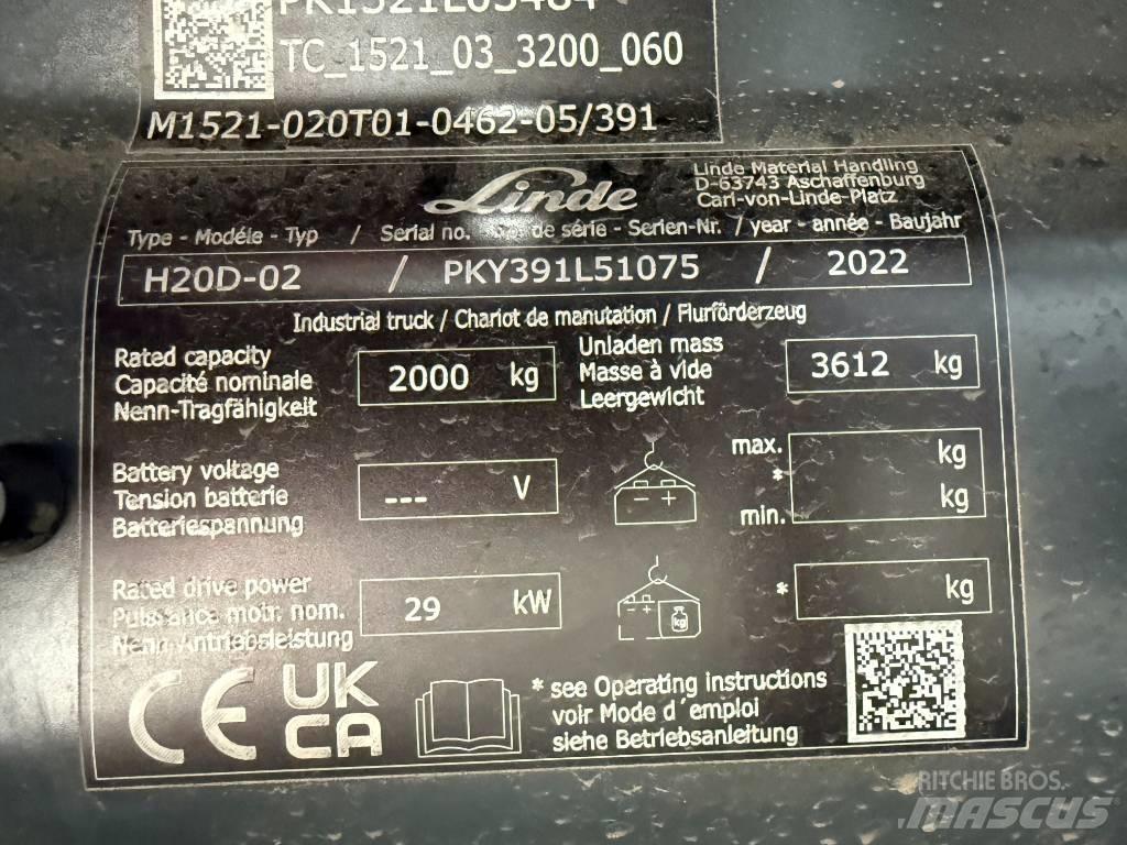 Linde H20D/391-02 Diesel trucks