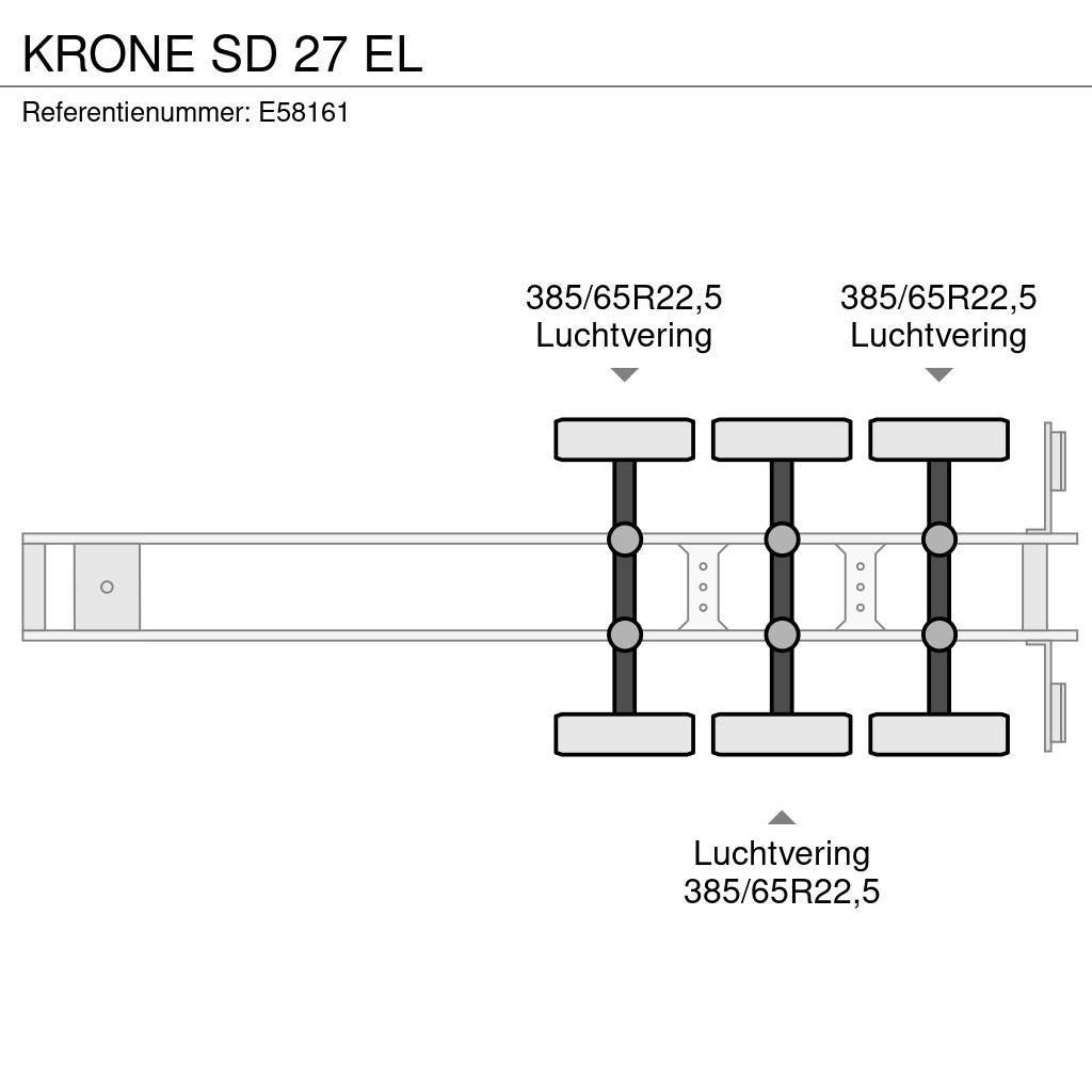Krone SD 27 EL Flatbed/Dropside semi-trailers