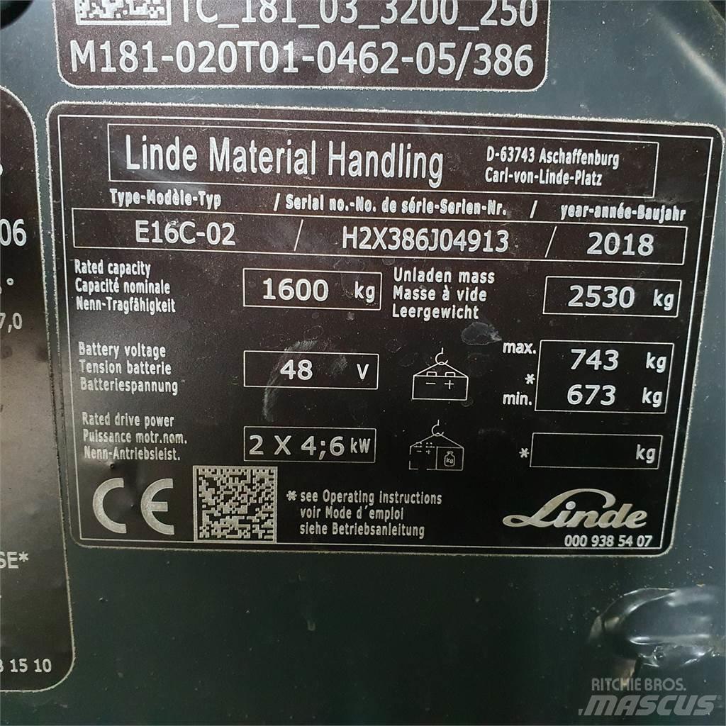 Linde E16C Electric forklift trucks