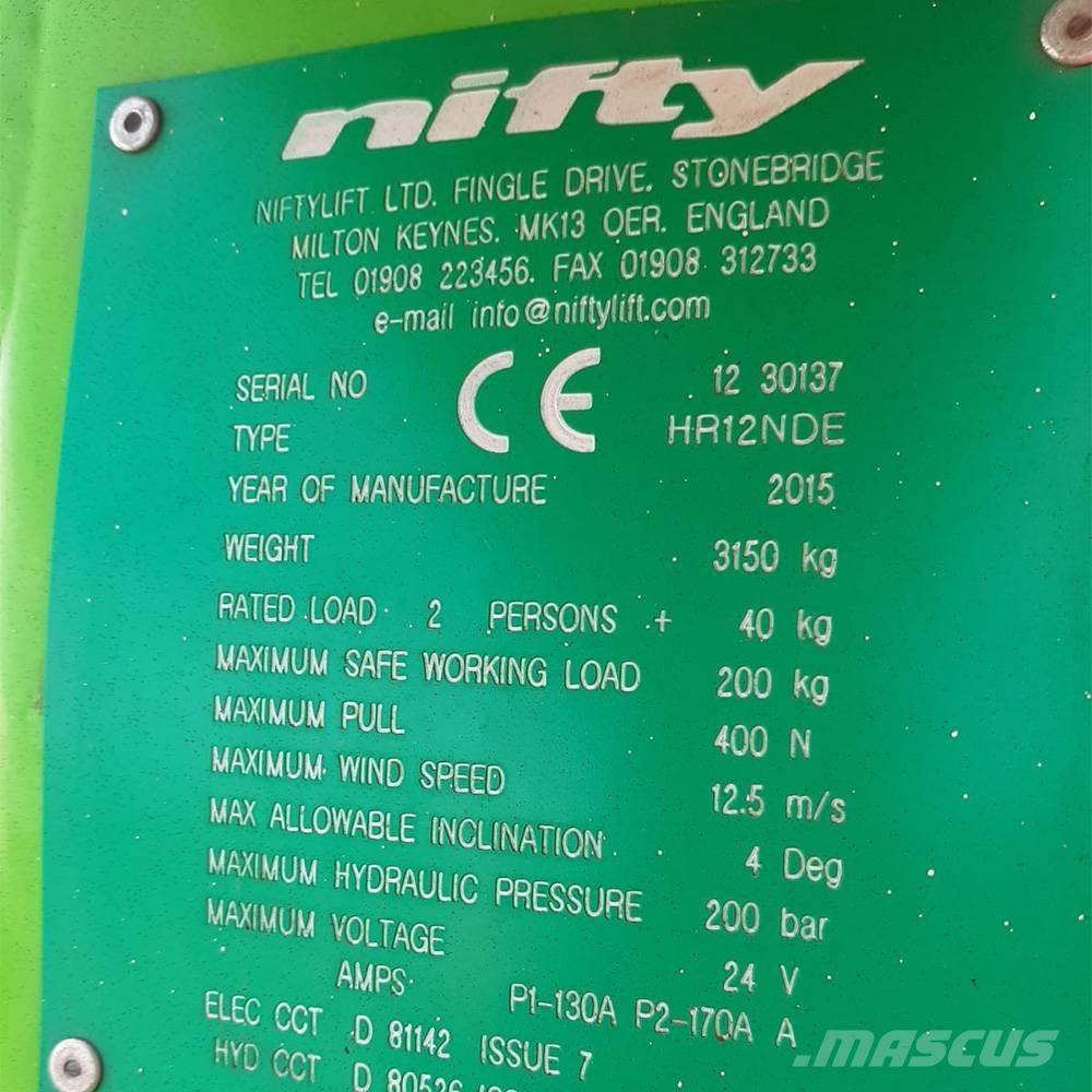 Niftylift HR 12 Articulated boom lifts
