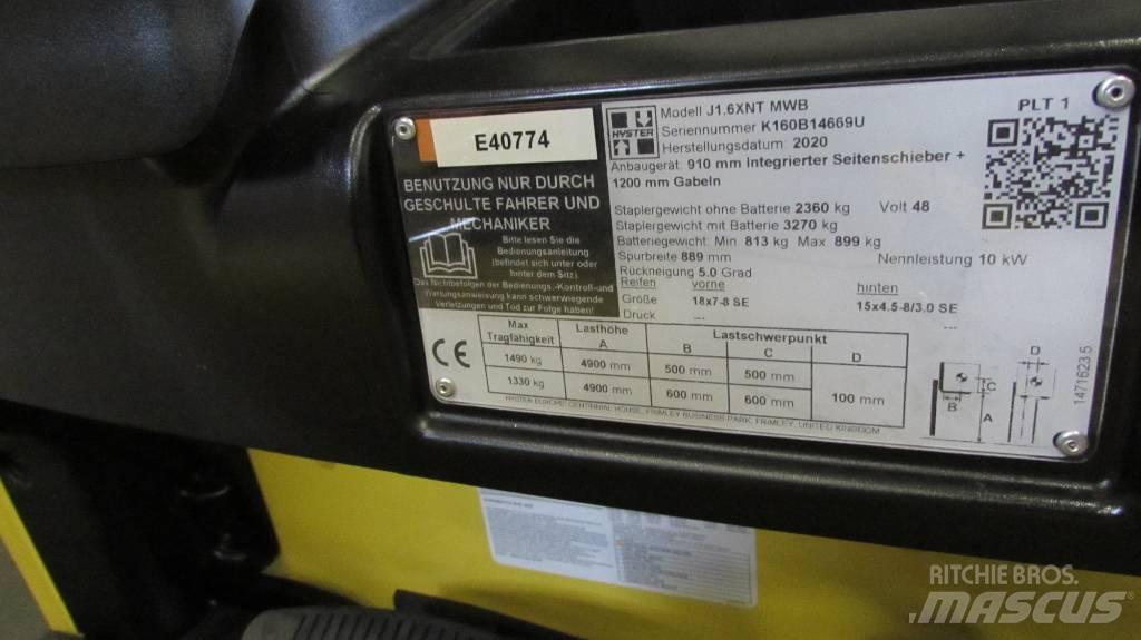 Hyster J1.6XNT MWB Electric forklift trucks