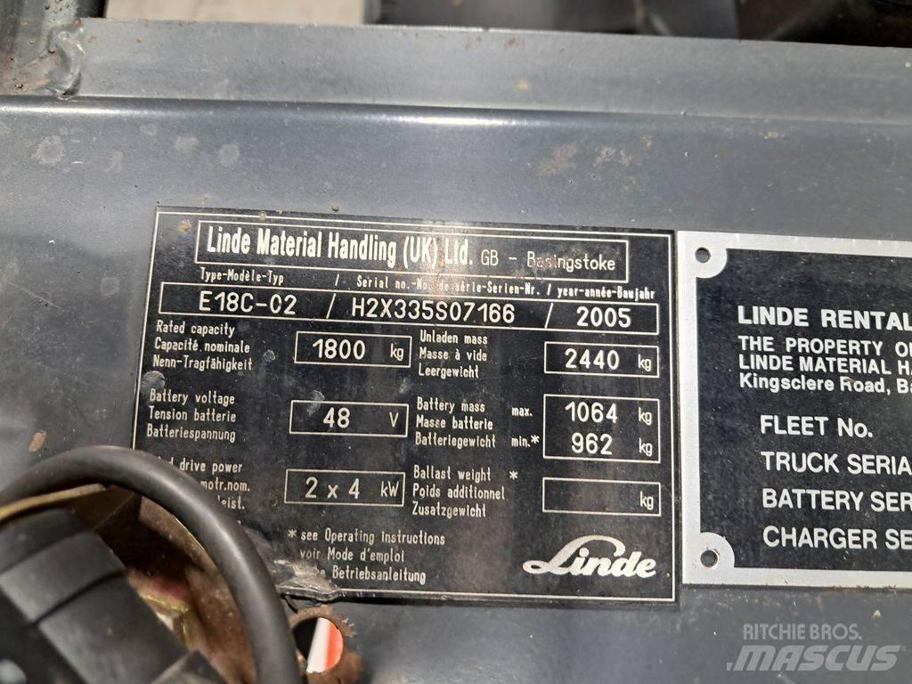Linde E18C-02 Electric forklift trucks