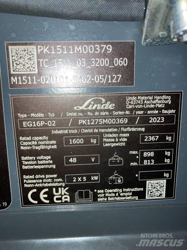 Linde EG16P/1275-02 Electric forklift trucks