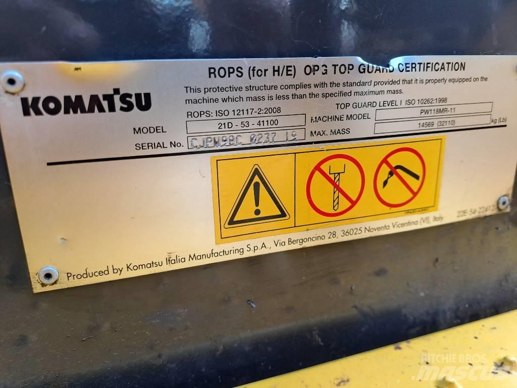 Komatsu PW118MR-11 Wheeled excavators
