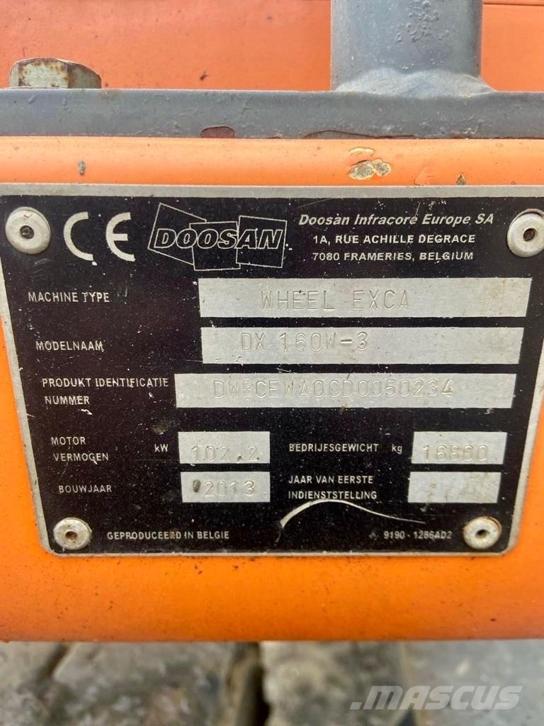 Doosan DX 160 W-3 Wheeled excavators