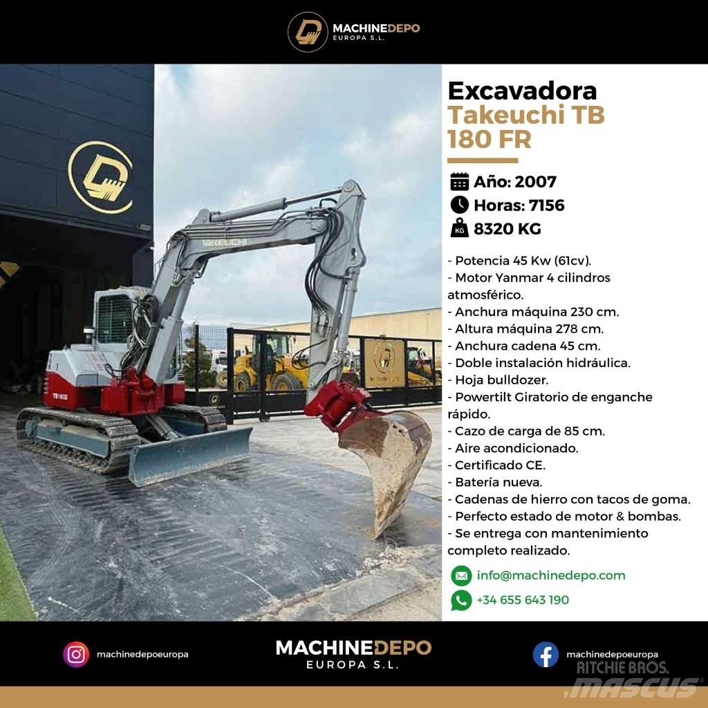 Takeuchi TB 180 FR Mini excavators  7t - 12t