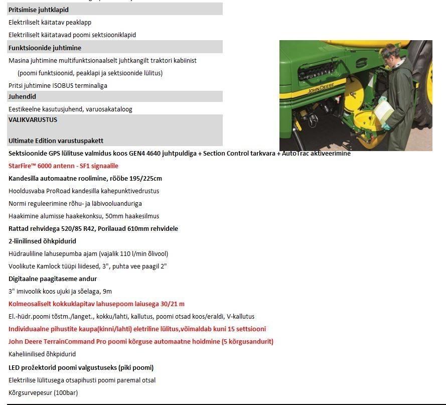 John Deere R 962i Trailed sprayers