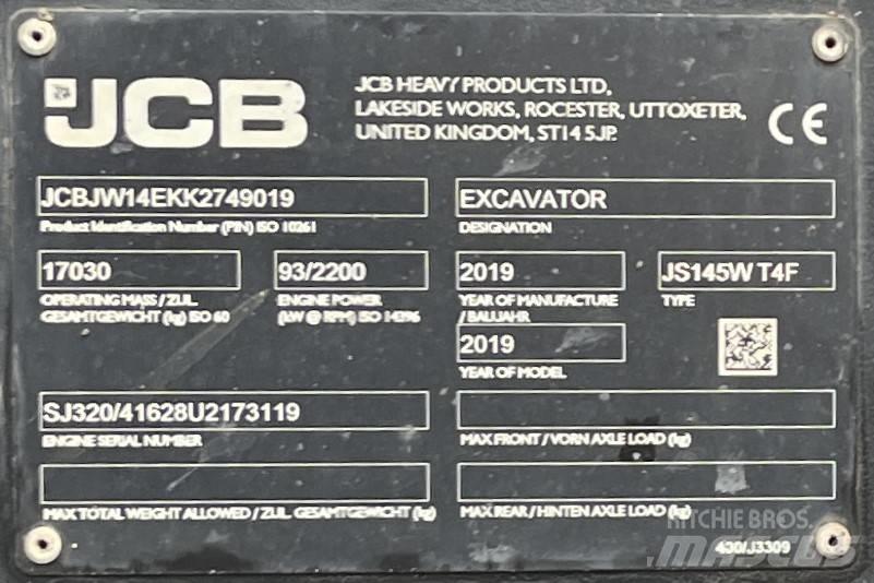 JCB JS 145 W Wheeled excavators
