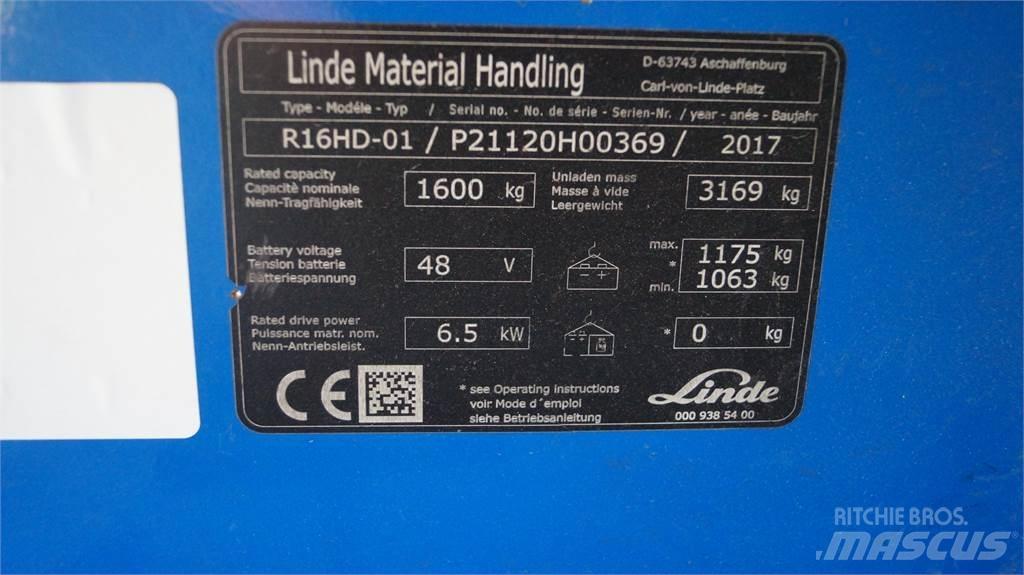Linde R16HD Reach truck