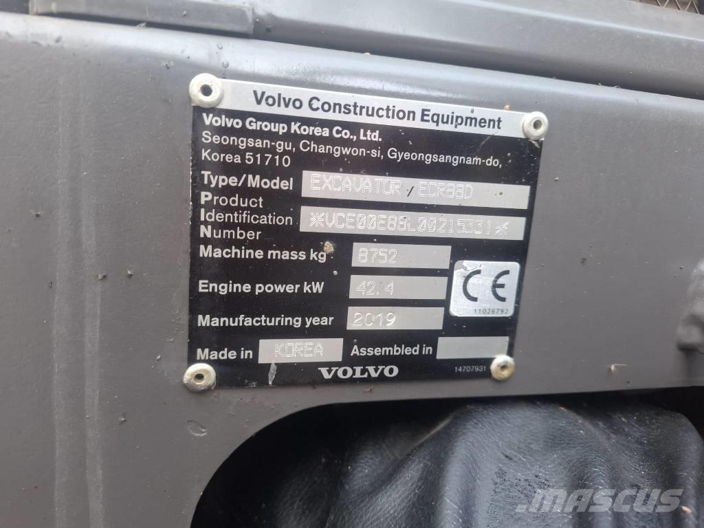 Volvo ECR 88 D Mini excavators  7t - 12t