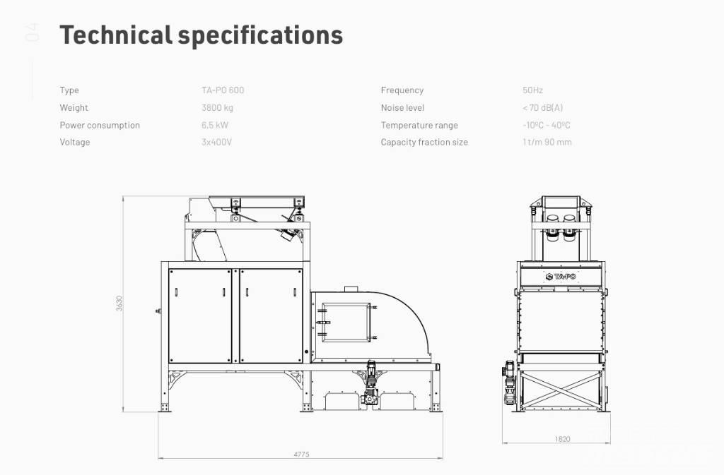  TA-PO 600 Waste sorting equipment