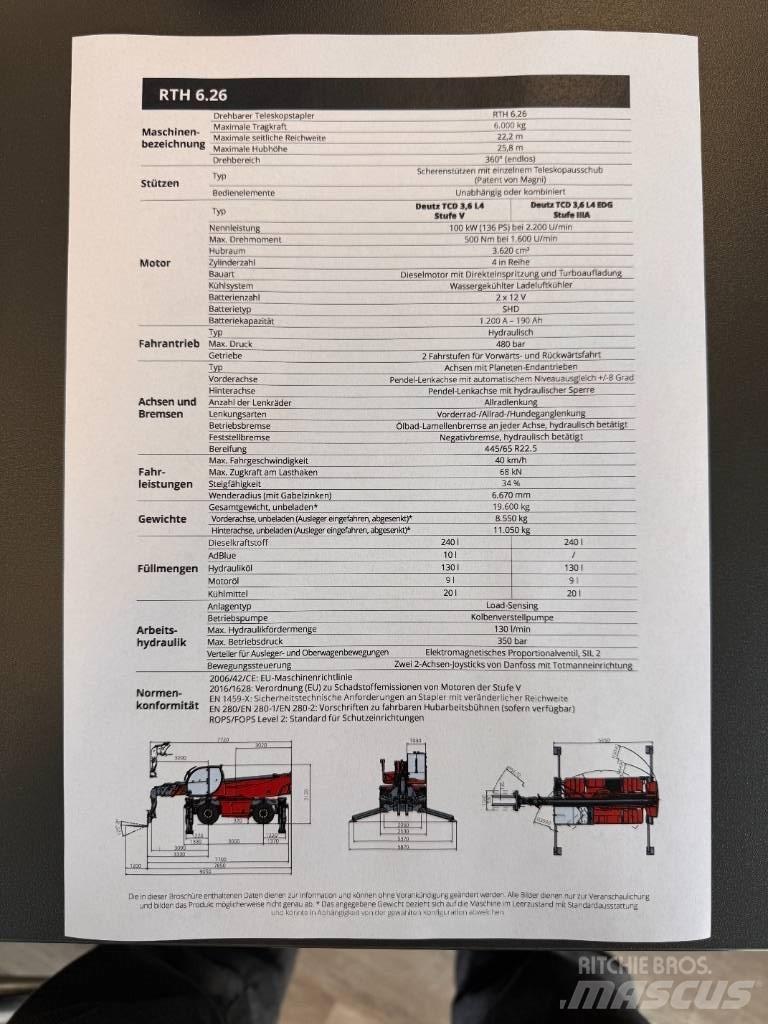 Magni RTH 6.26 S Telescopic handlers