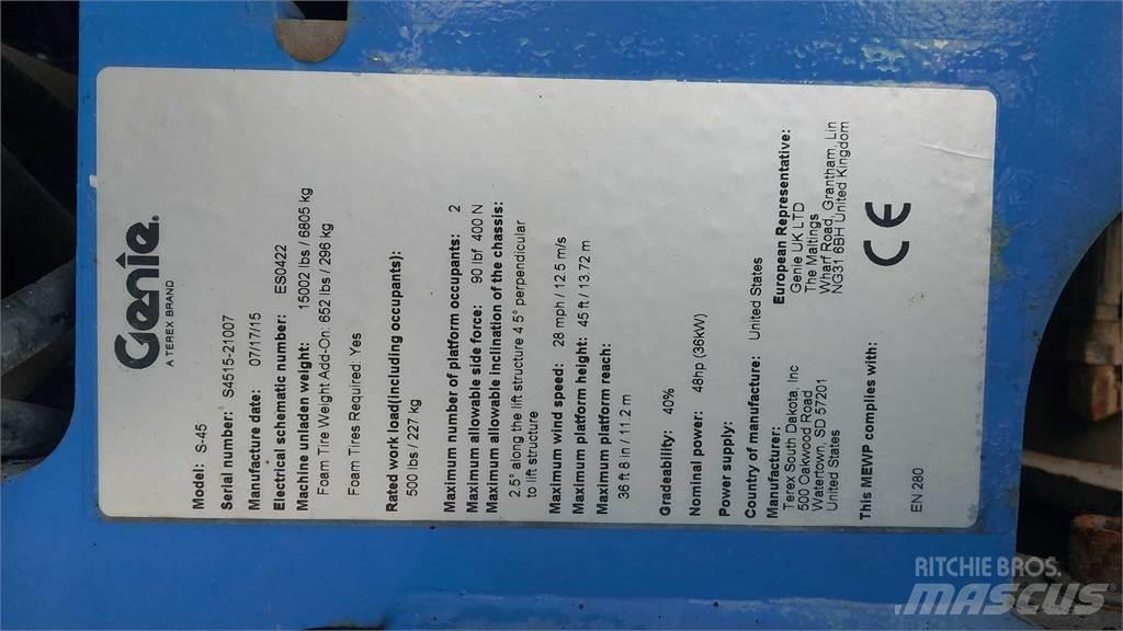 Genie S45G Telescopic boom lifts