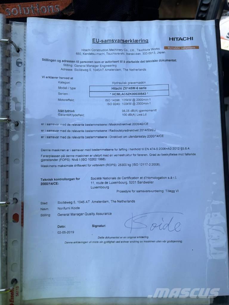 Hitachi ZX 145 W-6 Wheeled excavators