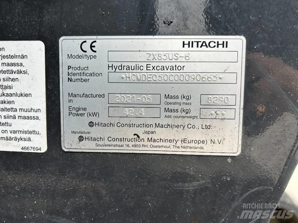 Hitachi ZX85U-6 Mini excavators  7t - 12t