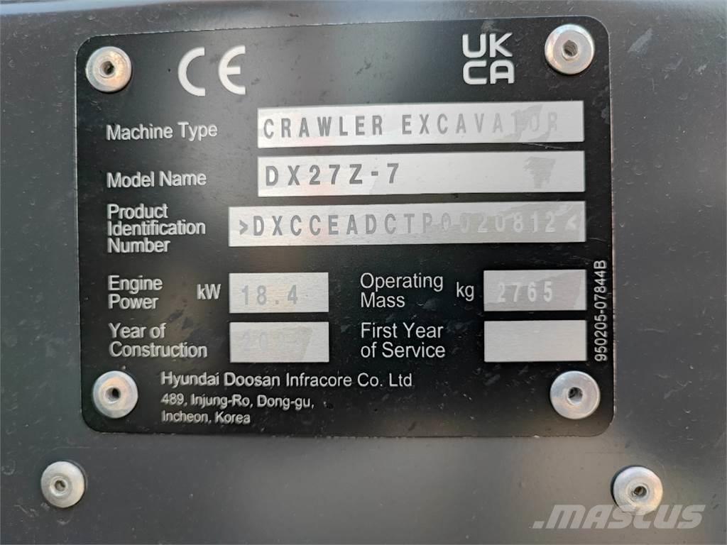 Develon DX27Z-7 Farm machinery